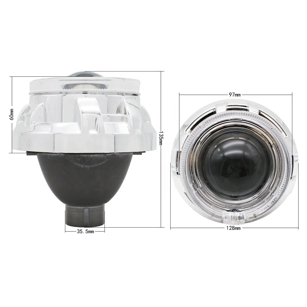 TAOCHIS 3.0 inch headlight Bi xenon Projector Lens Kit for Q5H4  With Shroud APP control angel devil eyes Headlamp retrofit