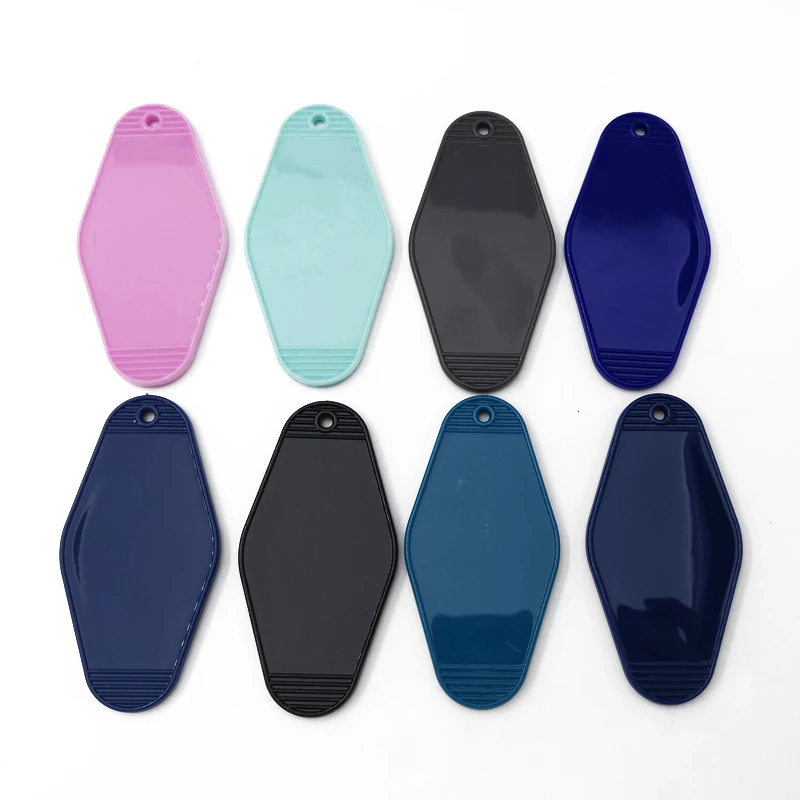 
plastic transparent holographic glitter vintage pink motel room tag keychains custom gold acrylic blank 