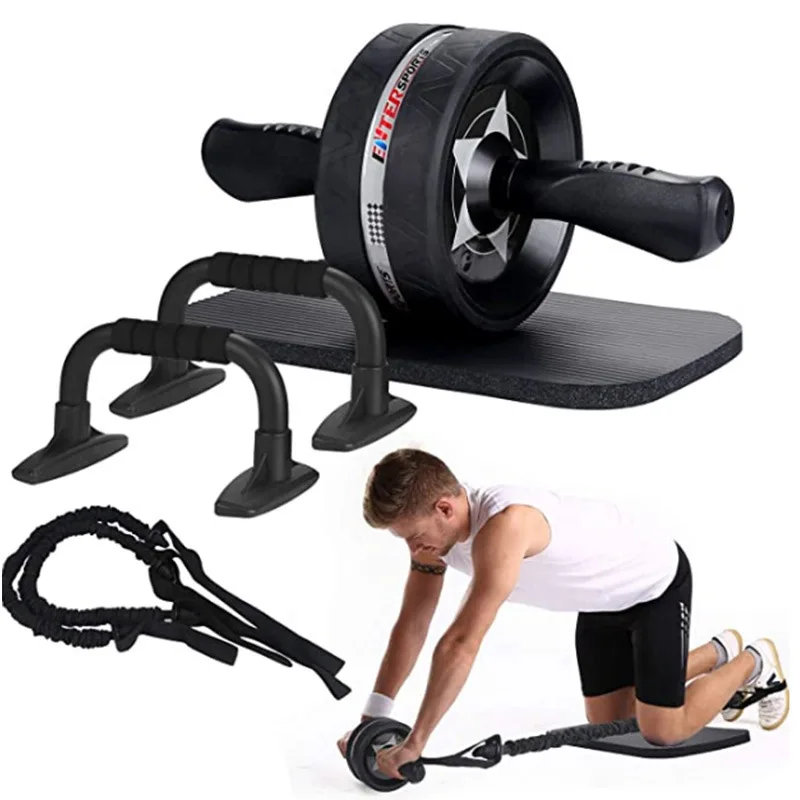 New Home Outdoors Abdominal Wheel Sets Sit-Ups Assistant Motion Gym Muscle Belly Roller