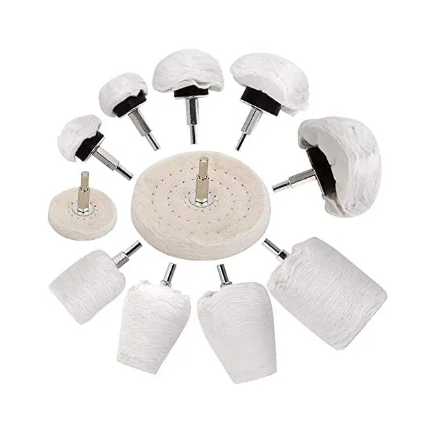 
11Pcs Buffing Wheel Polishing Wheel Kit with 1/4 inches Hex Shafts for Manifold/Aluminum/Stainless Steel/Chrome 
