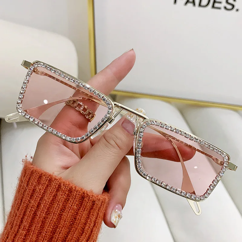 2024 Sparkling Crystal Glasses For Women Disco Rhinestone Eyewear Fashion Transition Photochromic Reader Sunglasses