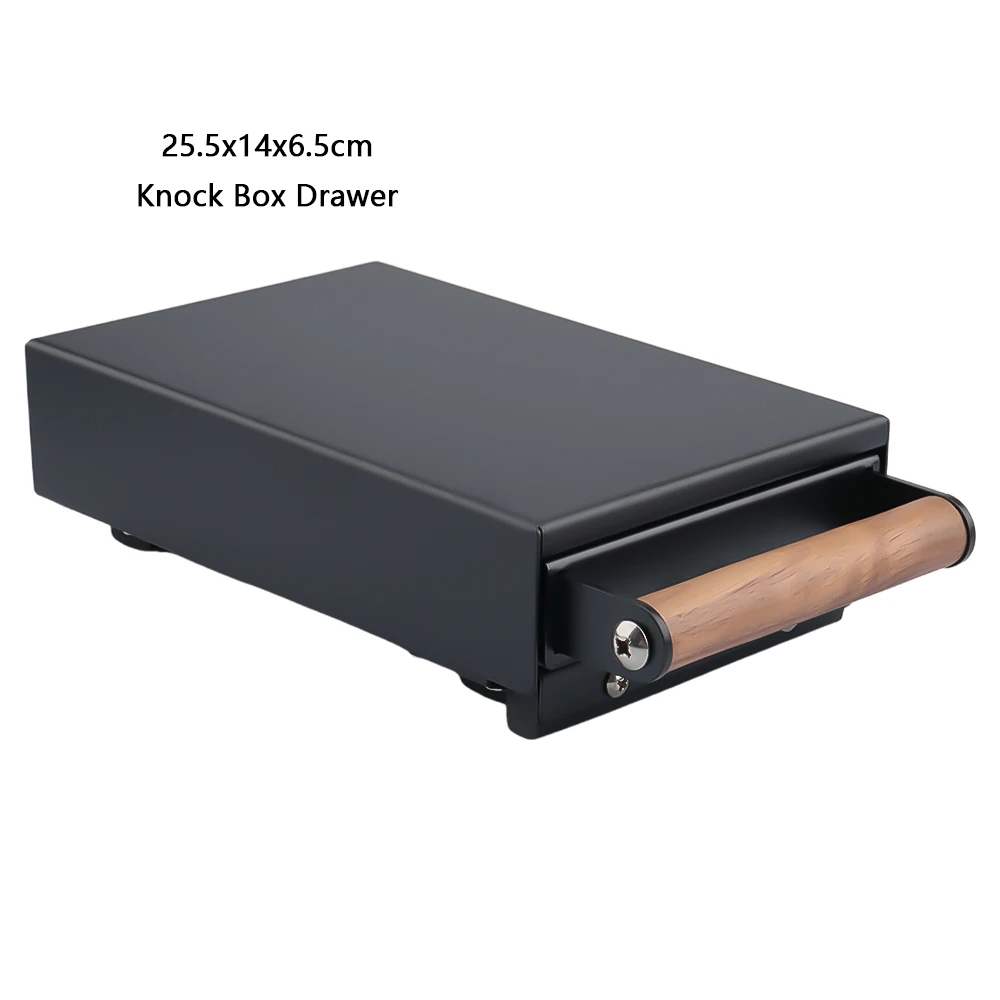 Super Mini Stainless steel Coffee Accessories Barista Knock Box Drawer With Wooden Handle Free Custom Logo
