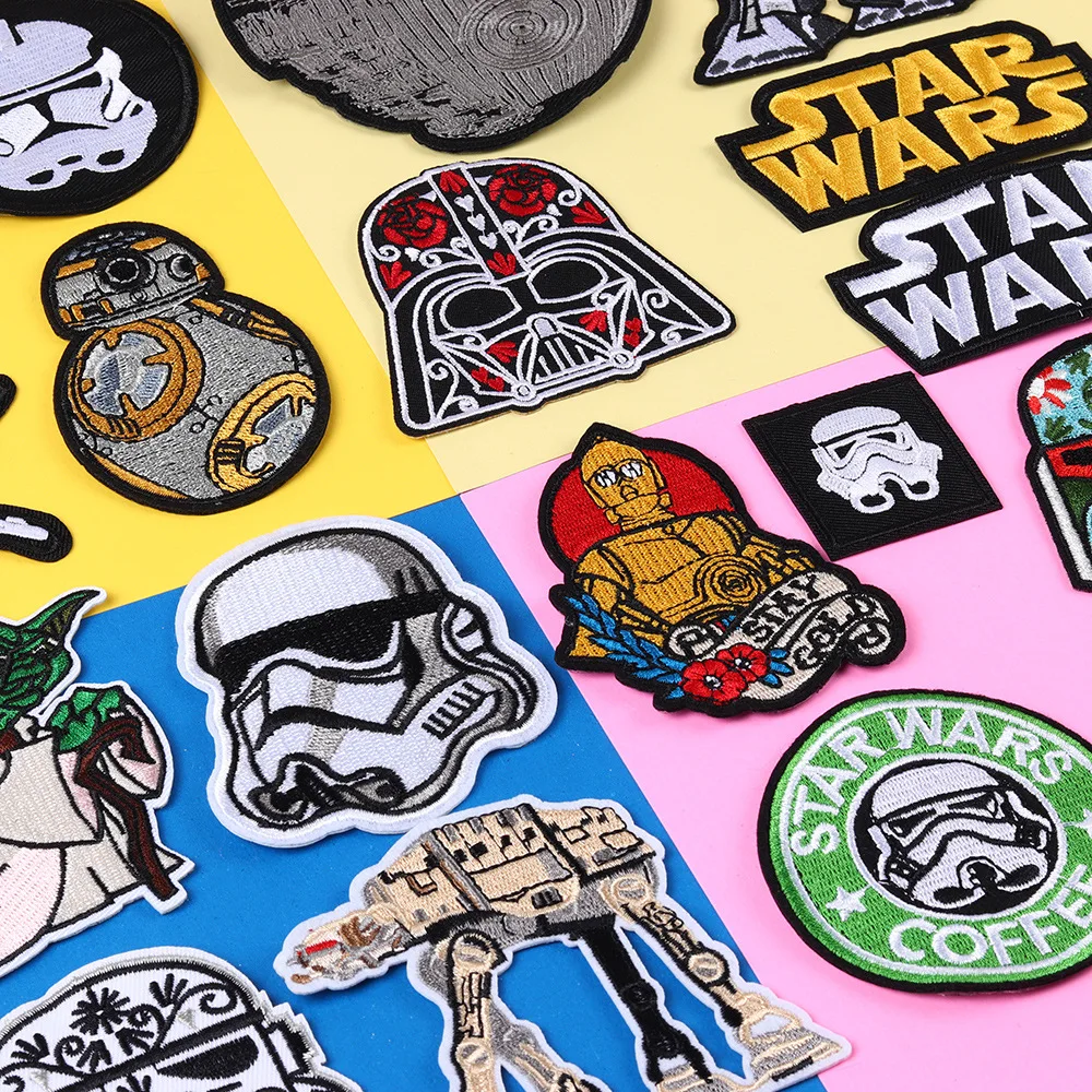 Robot cloth patch movie related character embroidery wholesale Heat Transfer Custom