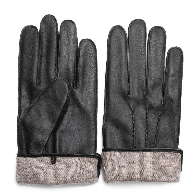 Hand leather gloves for winter warm mens luxury leather gloves