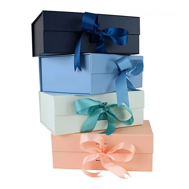 Цветная Складная лента с логотипом и размером на заказ для подружки невесты, складная подарочная коробка