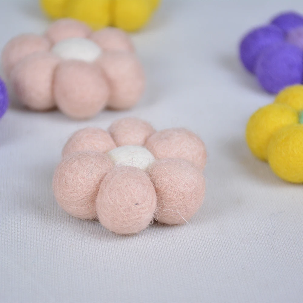 Felt Ball Flowers For Decoration