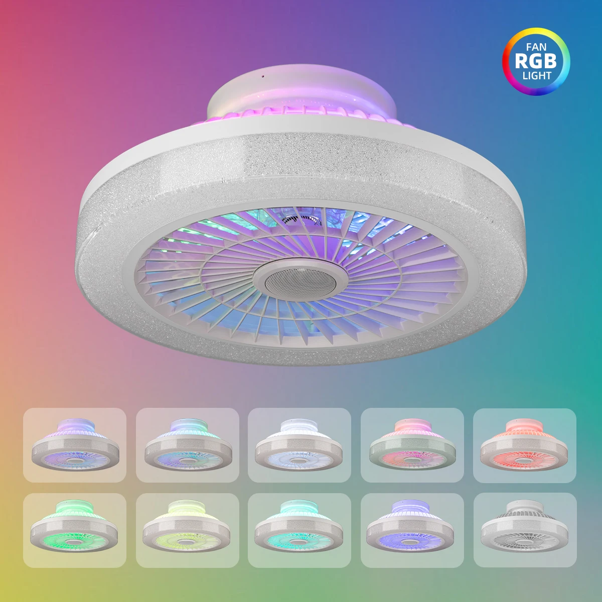 Modern Ceiling Fan Light DC 20w Design 18 Inch RGBW APP Remote Control LED Ceiling Fans with Lights