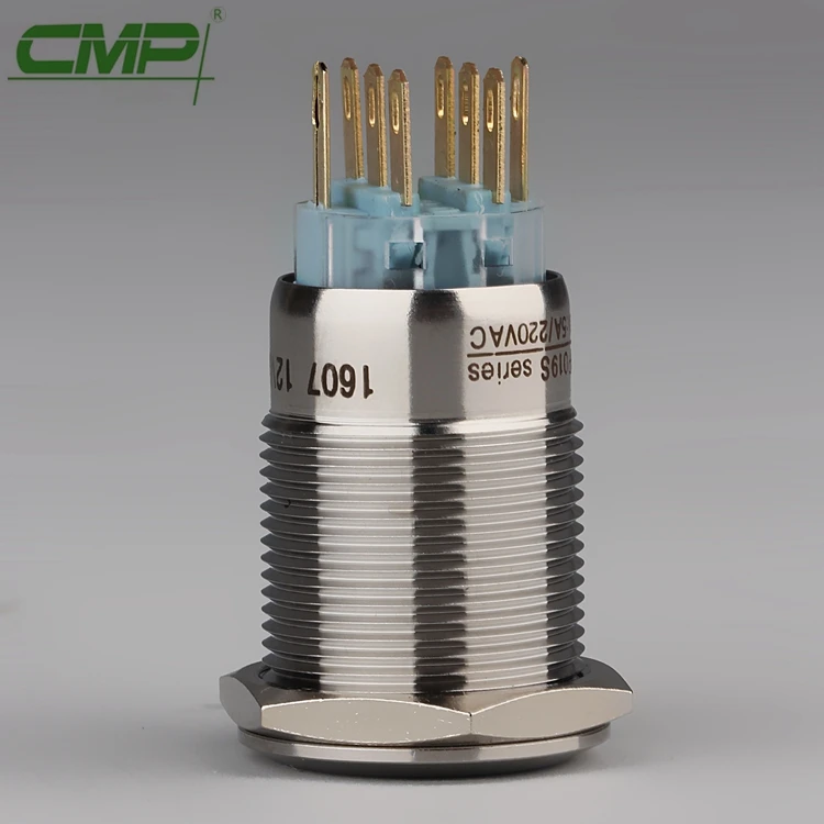 CMP metal waterproof spdt push button 12v led switch