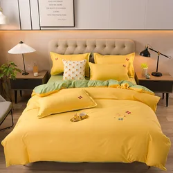 Home Textile White French Lace Fabric Bedding Set for Adults