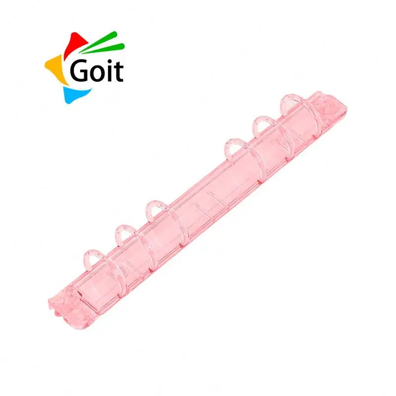 a4/a5/a6/a7/a8/a9/b5 mini transparent 6-ring custom pp acrylic clear rings binder clip ring mechanism with hook