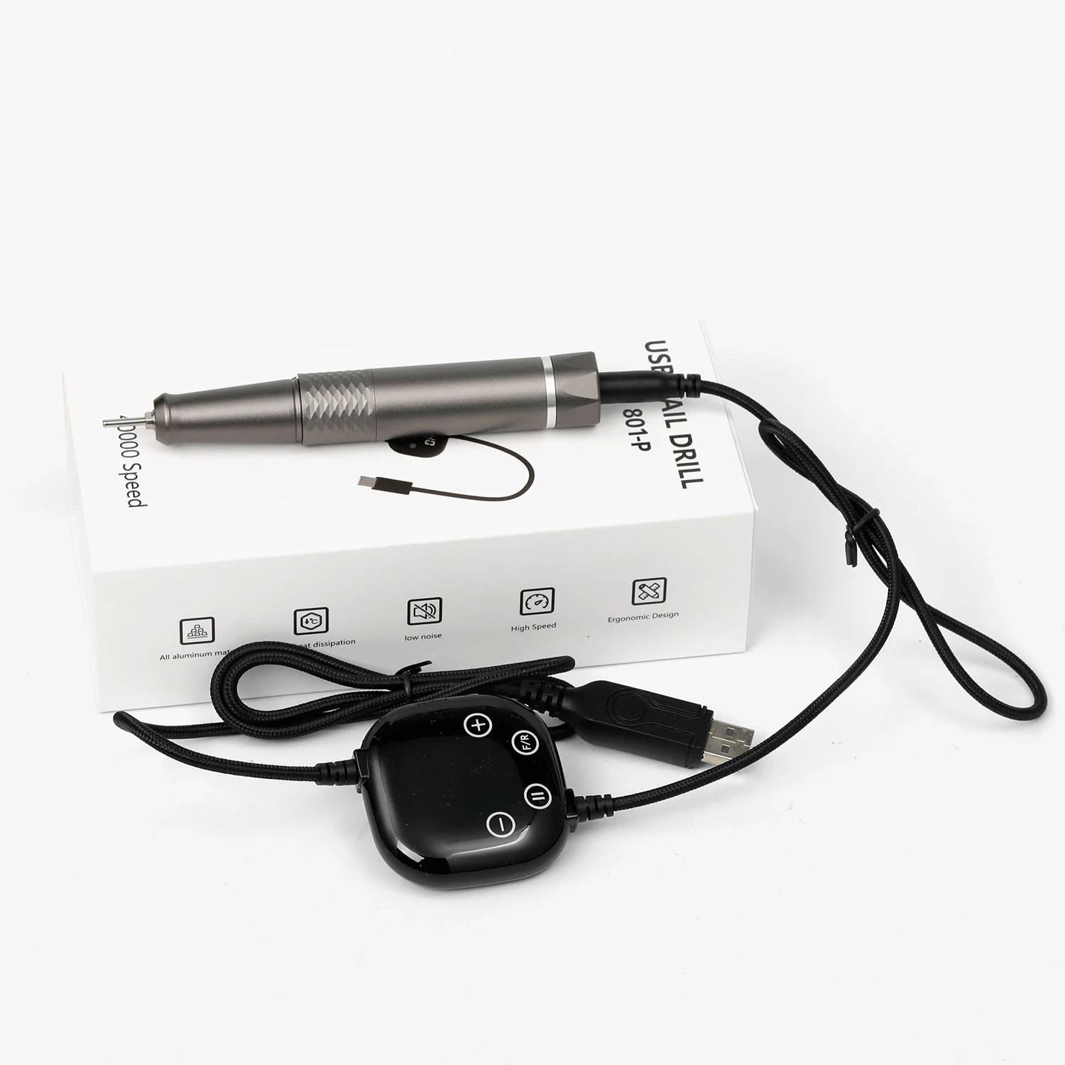 High Quality Hollow Cup Manicure Machine Polisher Electrical 40000RPM Strong Custom Logo Box Package Portable Small Nail Drill