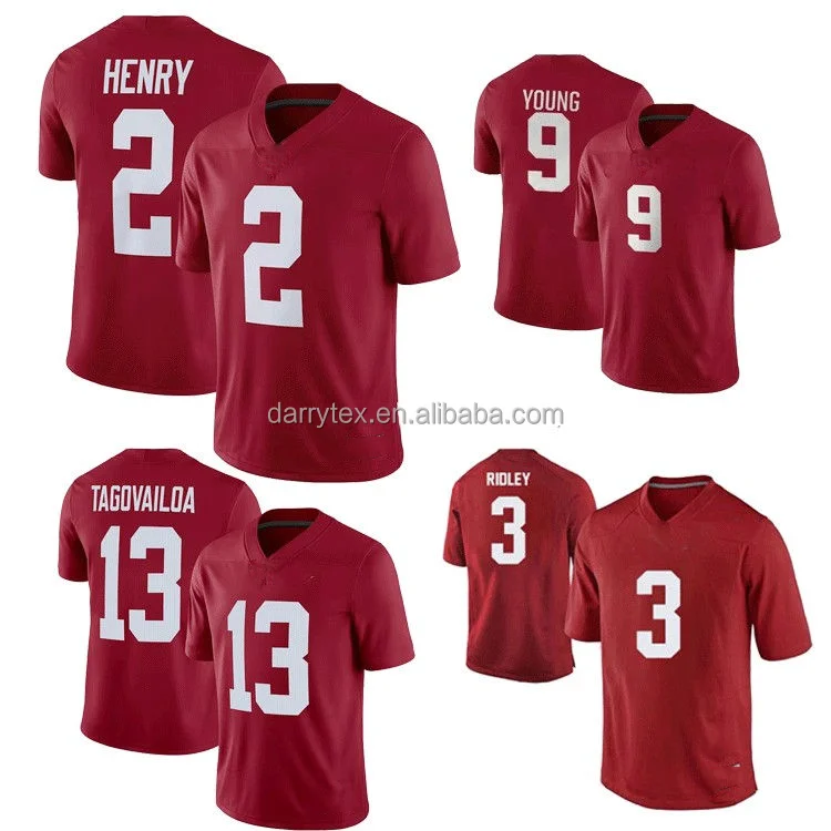 2025 New Active Player Jersey Crimson WR 9 Young 10 Jones 31 Talty 4 Milroe 2 Ryan Williams Football Jersey