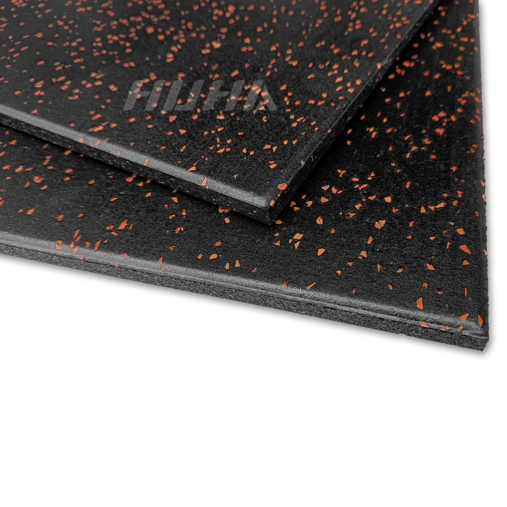 Heavy Workout Equipment Flooring Slip-resistant Toughness Upgraded Dual-Layer Rubber Top Shiny Cover Gym Mats Rubber Flooring