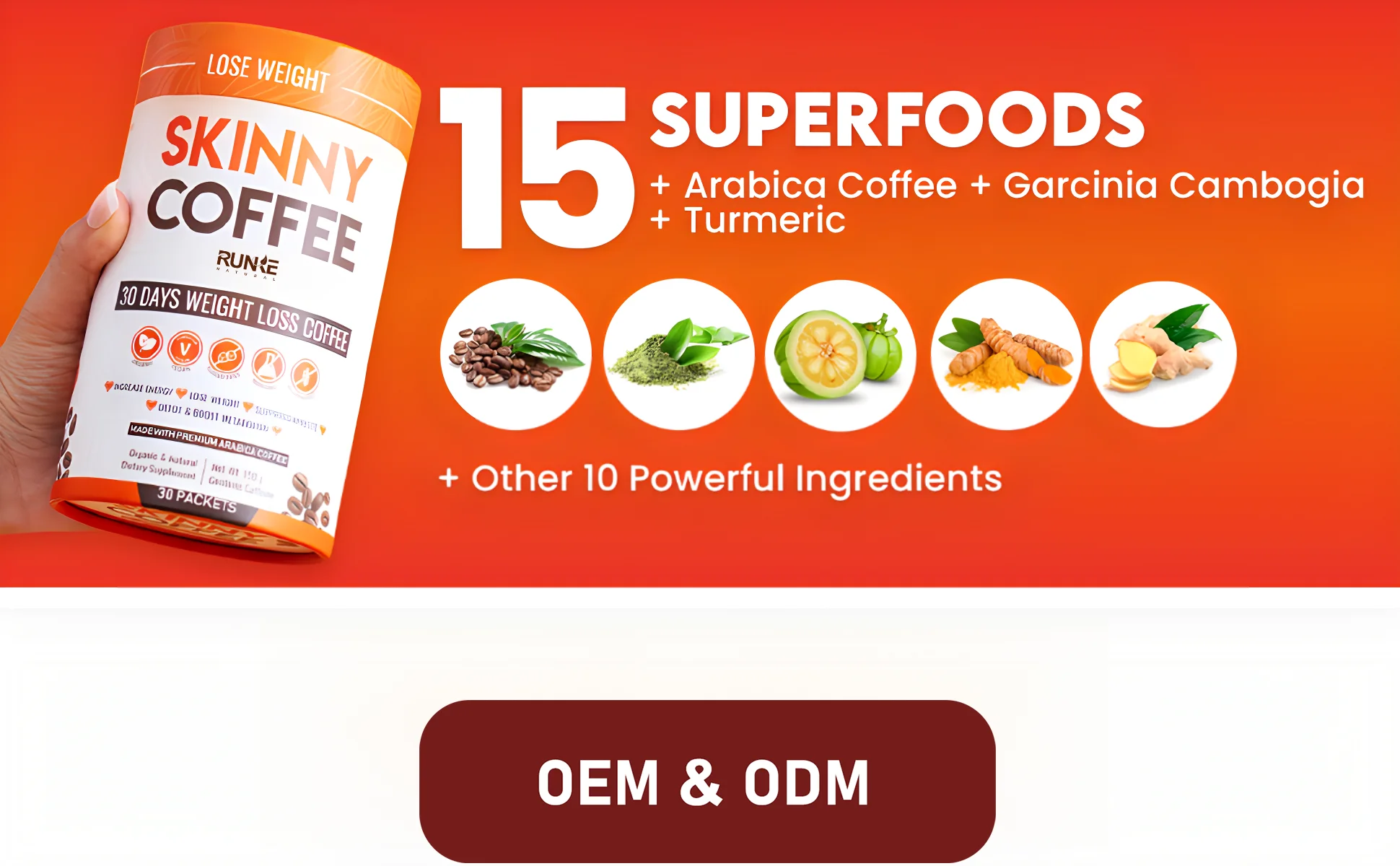 Manufacture Supply  Fat Burn Coffee Powder Immune Support Boost Metabolism Suppress Appetite Reduces Bloating Slimming Coffee