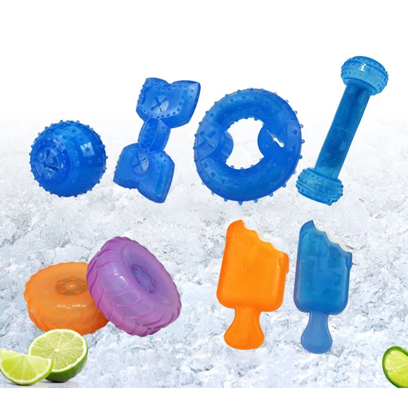 LEVI Factory wholesale Eco-friendly TPR  Bite Resistant Ice Ring Frozen Heat Reducing Dog Tooth Grinding  Summer Cooling Toy