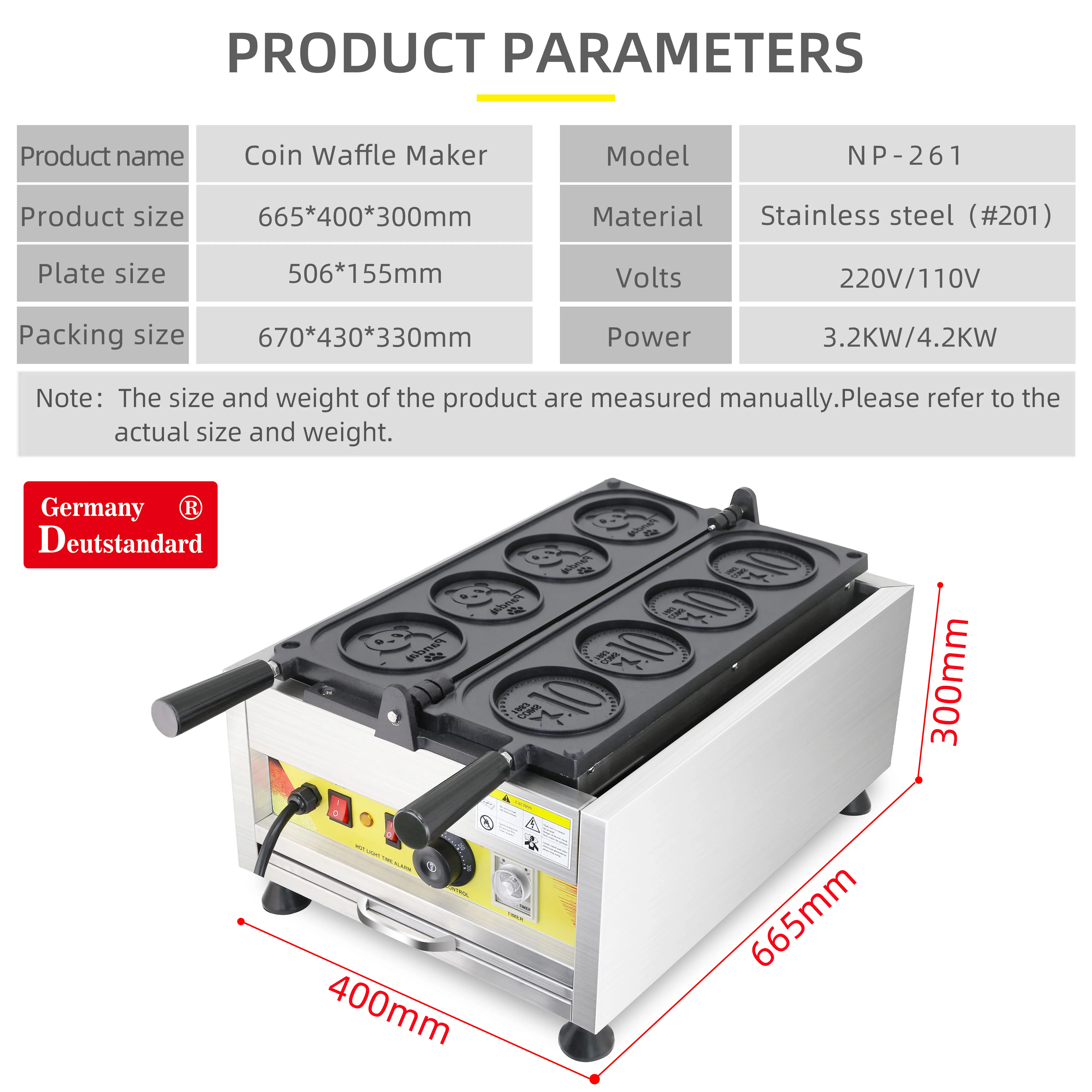 Electric food machine coin shape circle  waffle maker machine with factory price