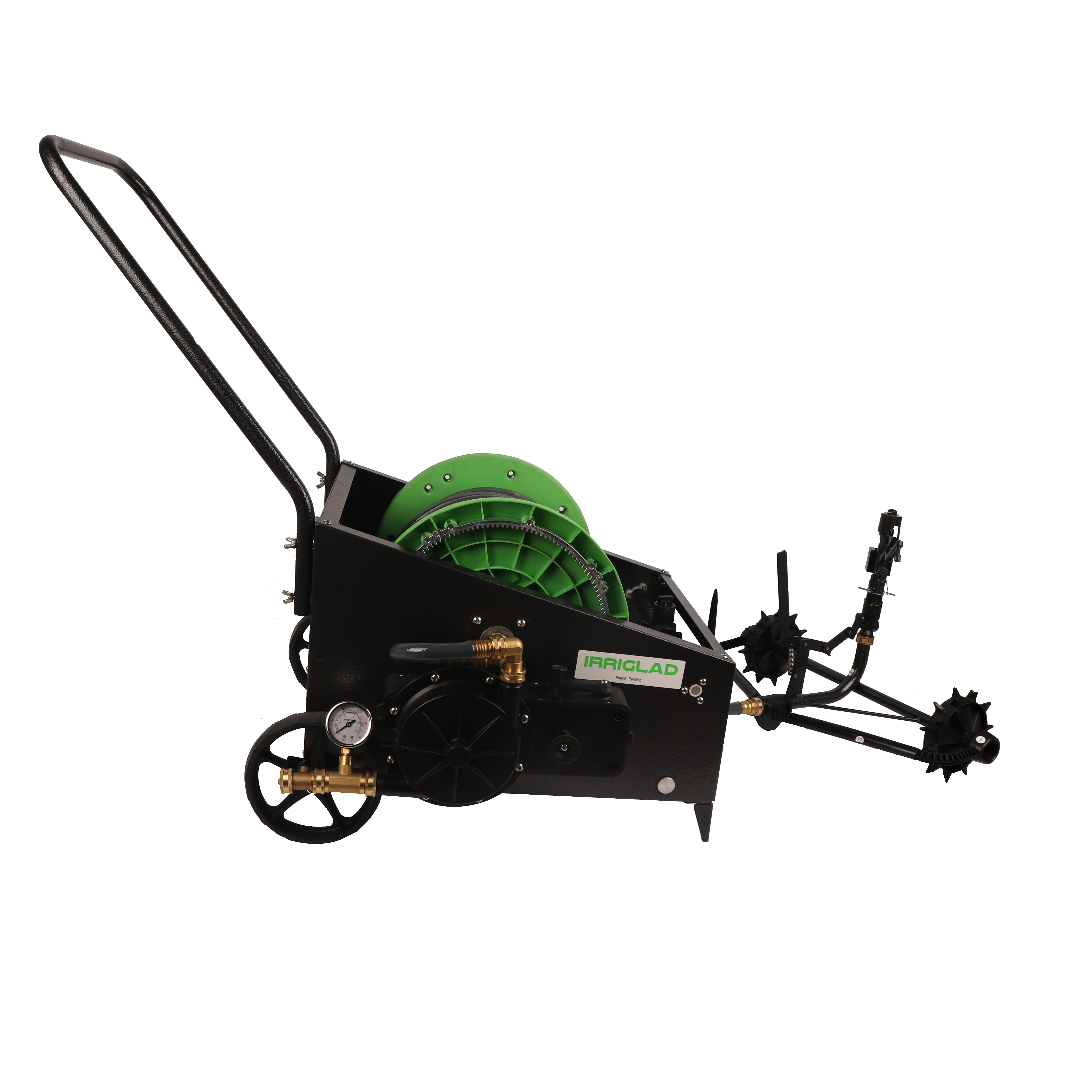 20m Adjustable Flexible Automatic Retractable Travelling Sprinkler Metal  Garden Water Hose Reel Cart