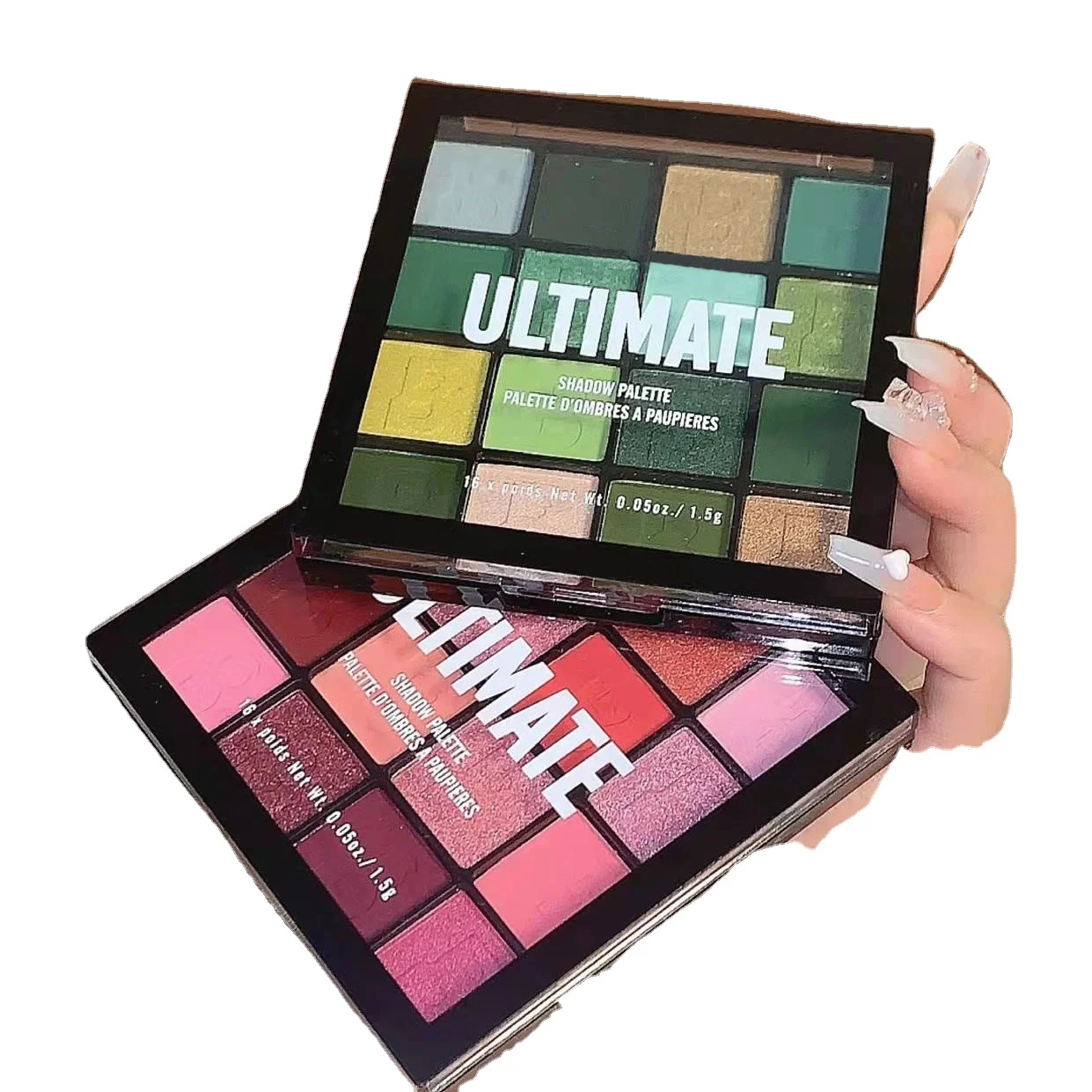 16 Colors Private Label Eye Makeup Plastic Acrylic Eyeshadow Palette Shimmer Glitter High Pigment Matte Vegan Eyeshadow Palette