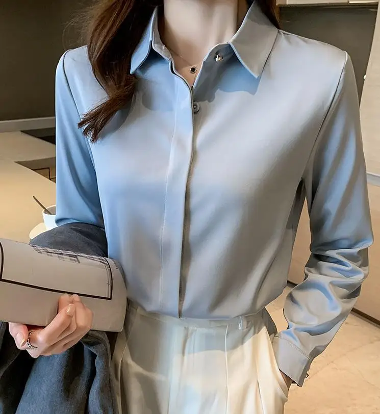 Fall 2022 Clothes Casual Loose Shirts Autumn New Fashion Blouse Long Sleeve Buttons White Shirt Women Tops