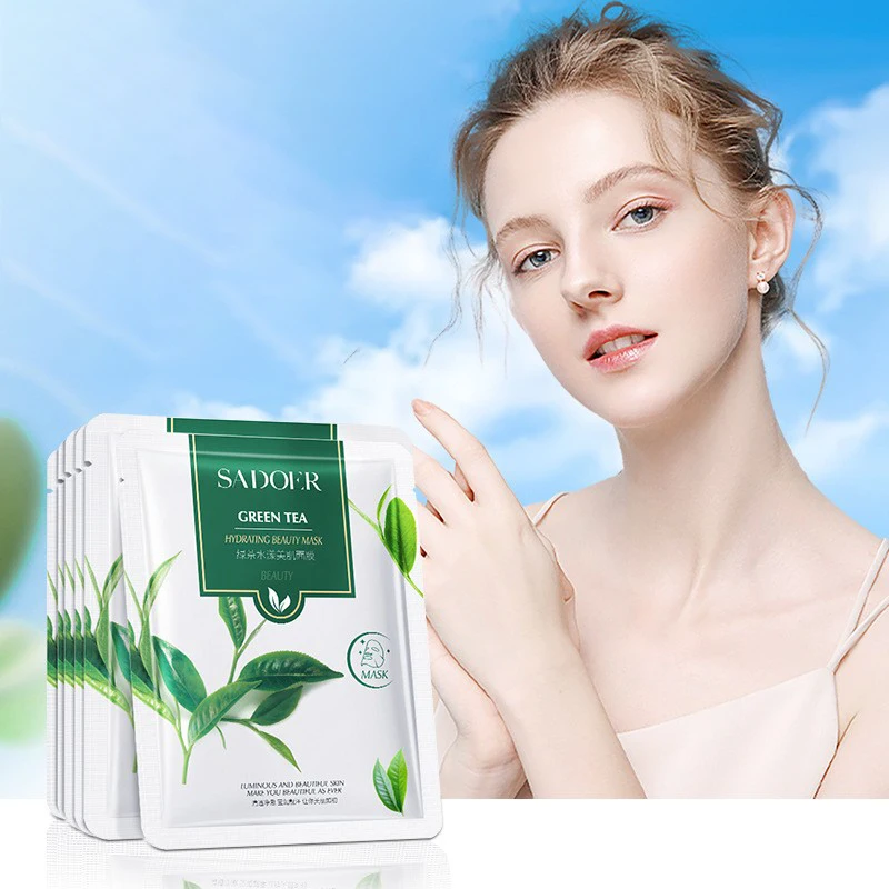 Садоер органический растительный экстракт черная соя морковь черника зеленый чай кокосовое алоэ вера увлажняющая листовая маска для лица
