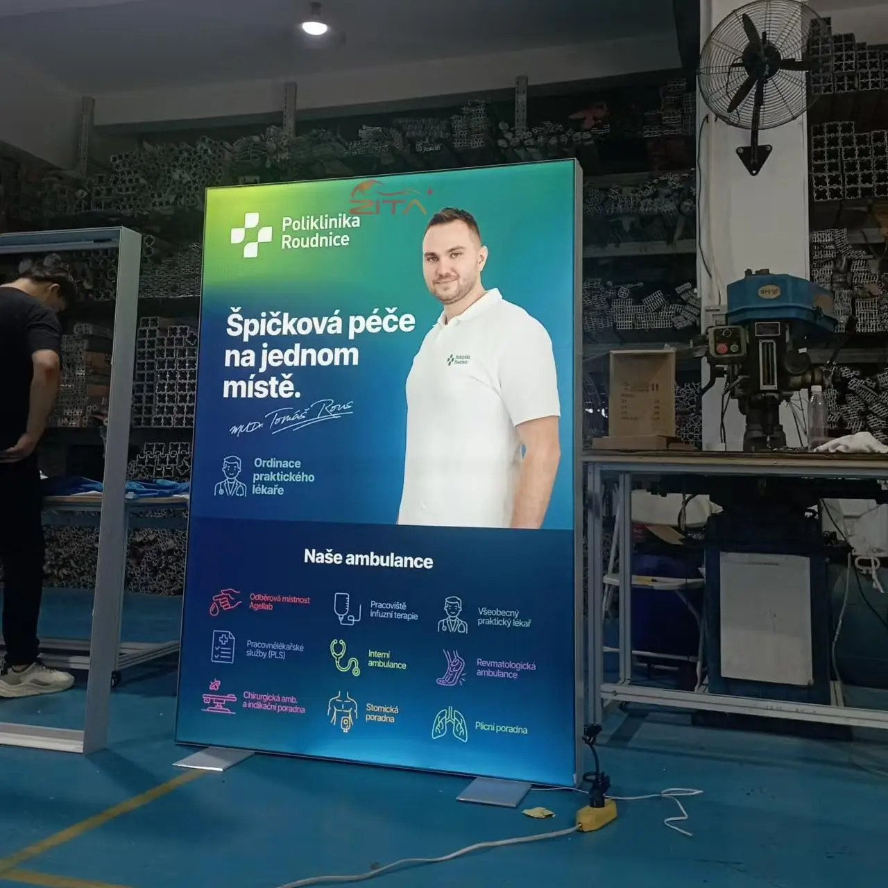 Custom Size Factory Directly Double Sided Backlit Fabric Frameless Light Box for Fabric Tensioning Frame