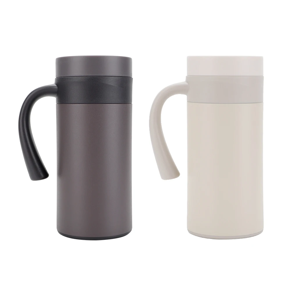 Customizable Logo 15oz Coffee Tumbler with Handle Double Wall Vacuum Metal Cup Promotion Custom Stainless Steel Beer Mug