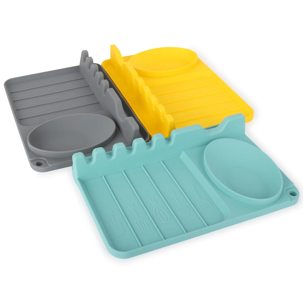  Feiaoda Amazon Large Drip Pad Kitchen Cooking Silicone Spoon Rest Spatula Holder