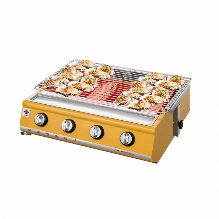 Hot Selling Outdoor Stall Street Grill Roast Fish Oyster Propane Gas Commercial BBQ Grills Factory Price