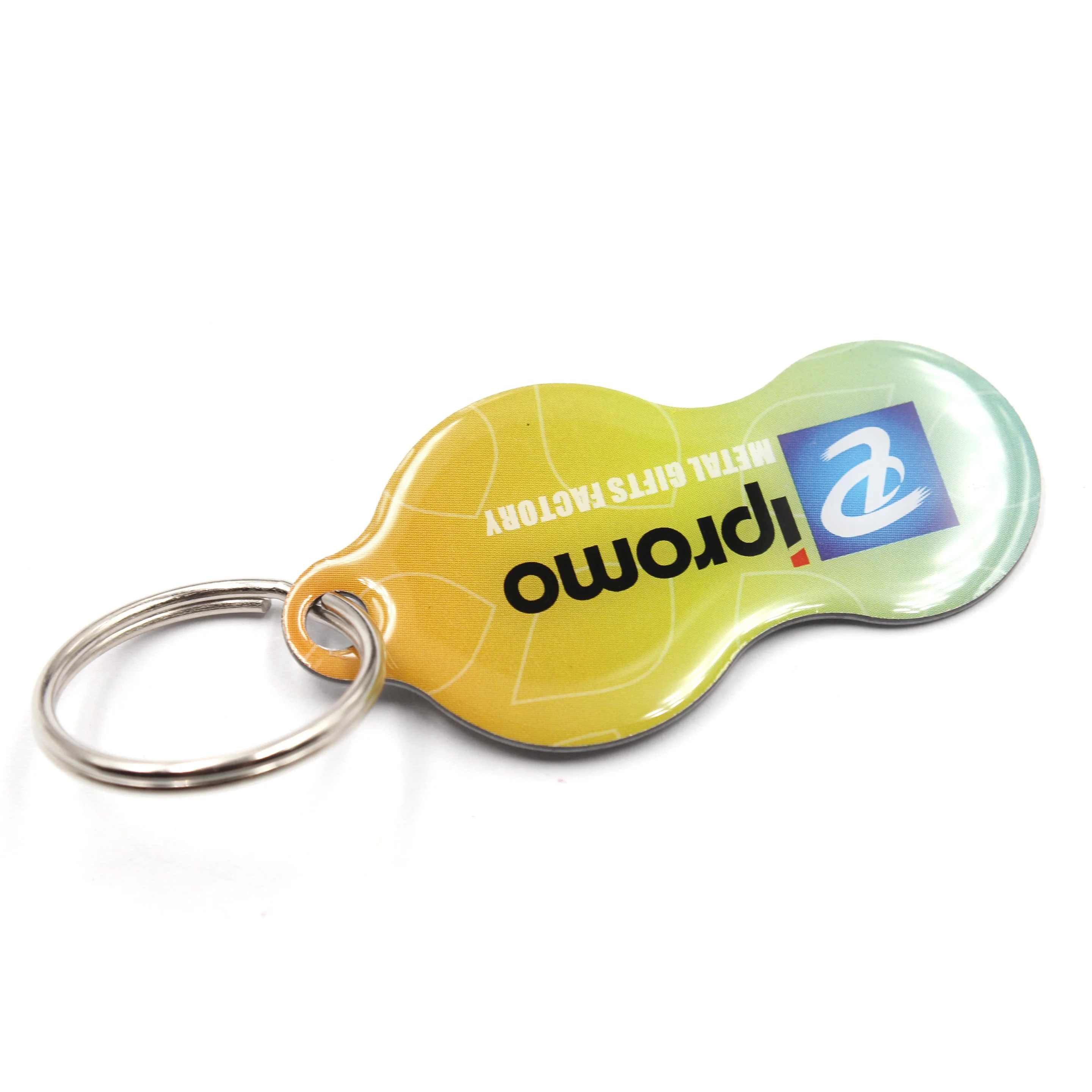 Custom epoxy Shopping Trolley Token metal keychain cheap Supermarket trolley key chain  Coin Holder Keychain  for free gift