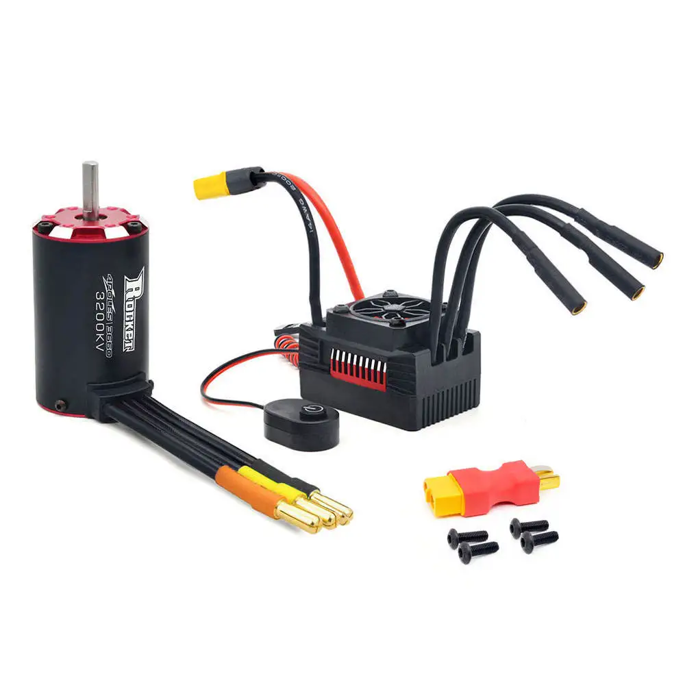 Rocket V2 supersonic brushless dc motor 3660 +80A ESC combo for RC car 1/10 on road/Buggy Monster Cars