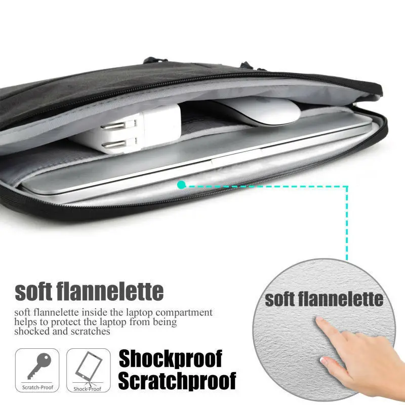 Portable 12 13.3 14.1 15.6 Inch Laptop Sleeve Protective Case Cover Laptop Pouch Bag for Macbook Air Pro Redmi