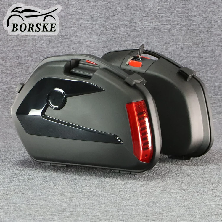 BORSKE мотоцикл седло сумки светодиодные боковые коробки и боковой корпус коробка мотоцикл для Honda/Suzuki/Kawasaki/Yamaha