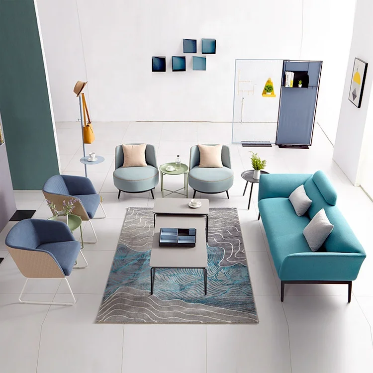 Modern Small family Living room furniture office sofa,public area sofa funky design,comfortable velvet sofa