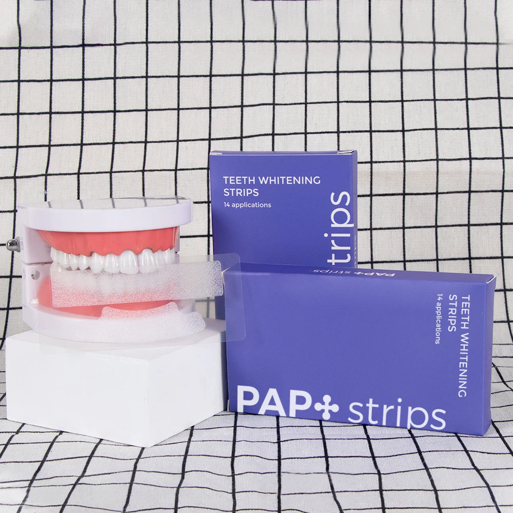 CE Approved 28pcs Non Peroxide Sensitive Free PAP Teeth Whitening Strips Private Logo