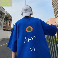 Florals Unisex Polyester Cotton Hip Hop Muscle Fit Custom Printing Logo Men Knitted T Shirts Custom Print T Shirts