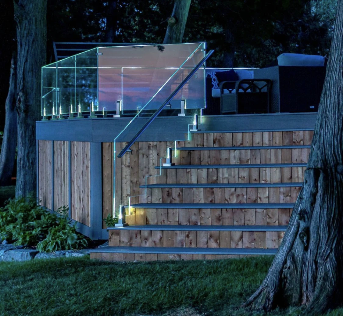 ZD Exterior Solar Light Balcony Glass Spigot Safe Patio Roof for Led Railing Project