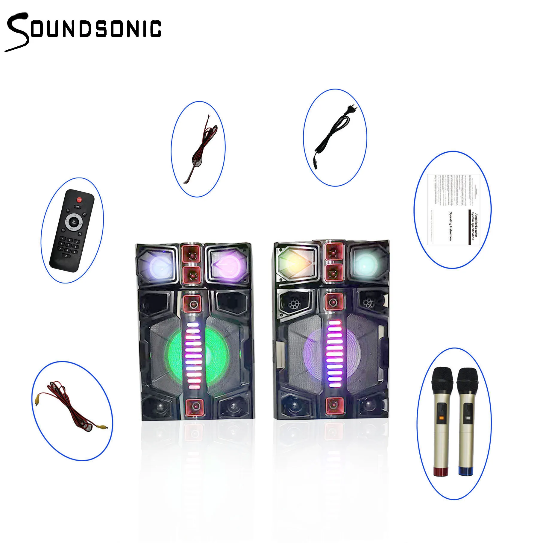 10 inch subwoofer active speakers with fm radio remote control, 5 eq