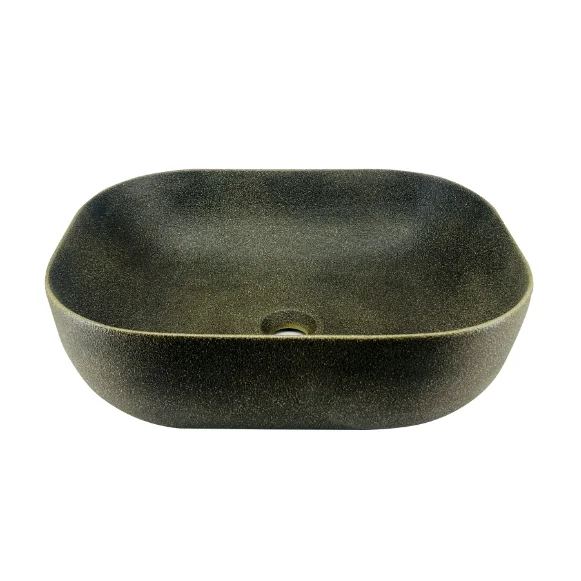 Rectangular Shape Luxury Pattern Design Solid Smooth Surface Table Top Lavabo Bathroom Countertop Ceramic Wash Basin Art Sinks