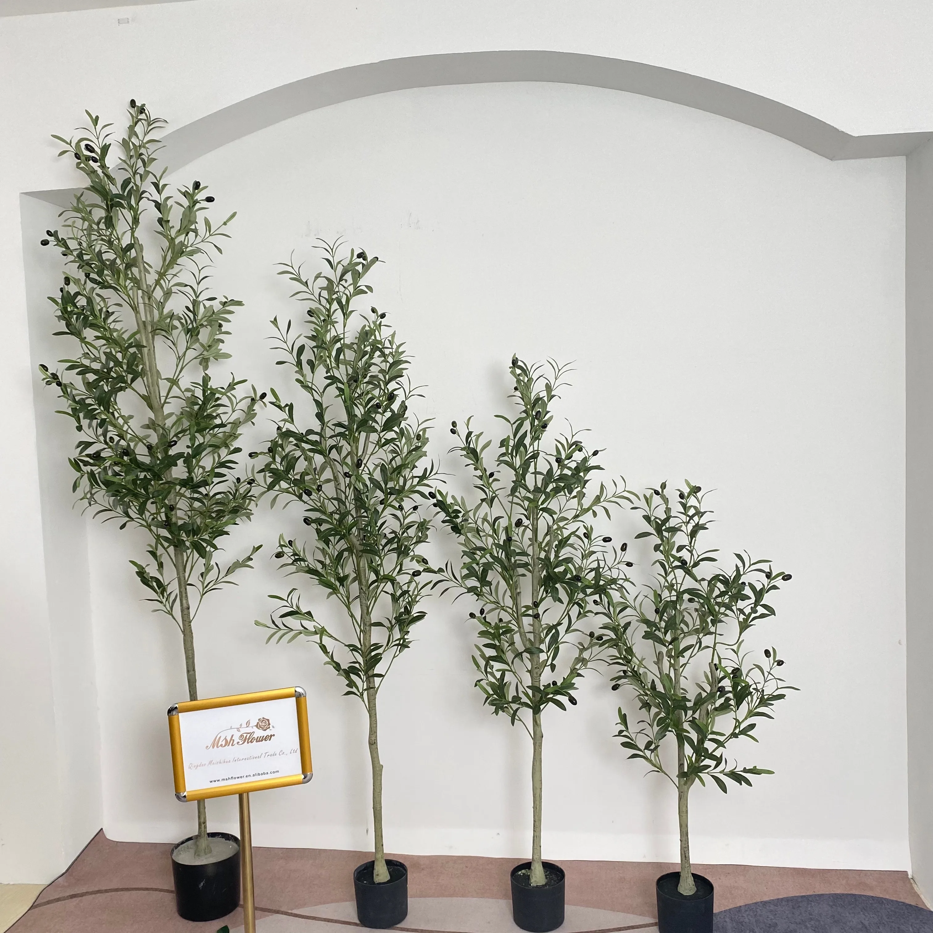 q179 Artificial Olive Tree Green Bonsai Wholesale Decorative Plant Pot Artificial Olive Tree Outdoor Garden Decoration