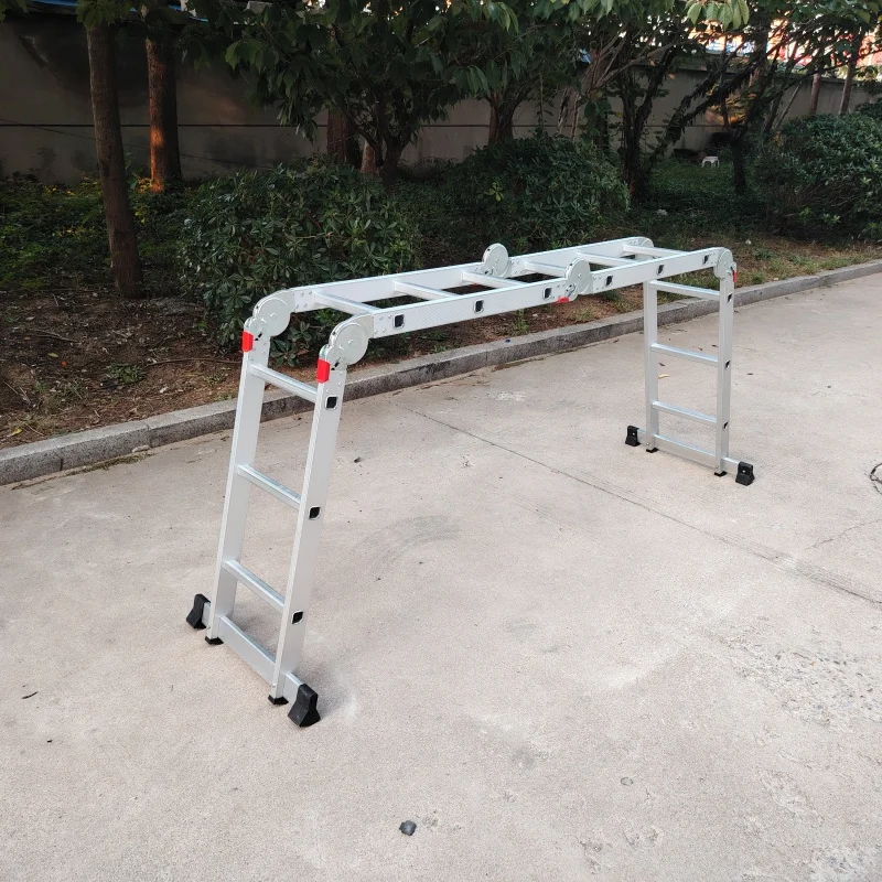 En131 3.45m 4X3step Folding Roof Ladder Aluminium with Big Joint Multiposition Ladder Accessory