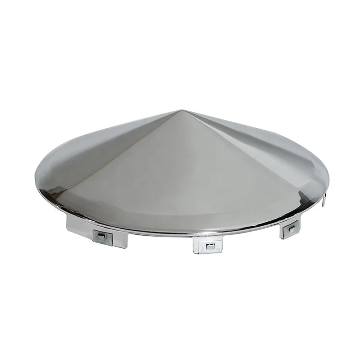Wholesale nice quality chrome steel front cone american truck spare parts hub cap for freightliner