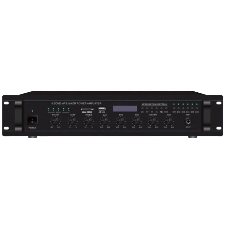 HOT sell pa amplifier 6 zone 200w amplifier solid audio amplifier with bluetooth 12vand MP3 & FM