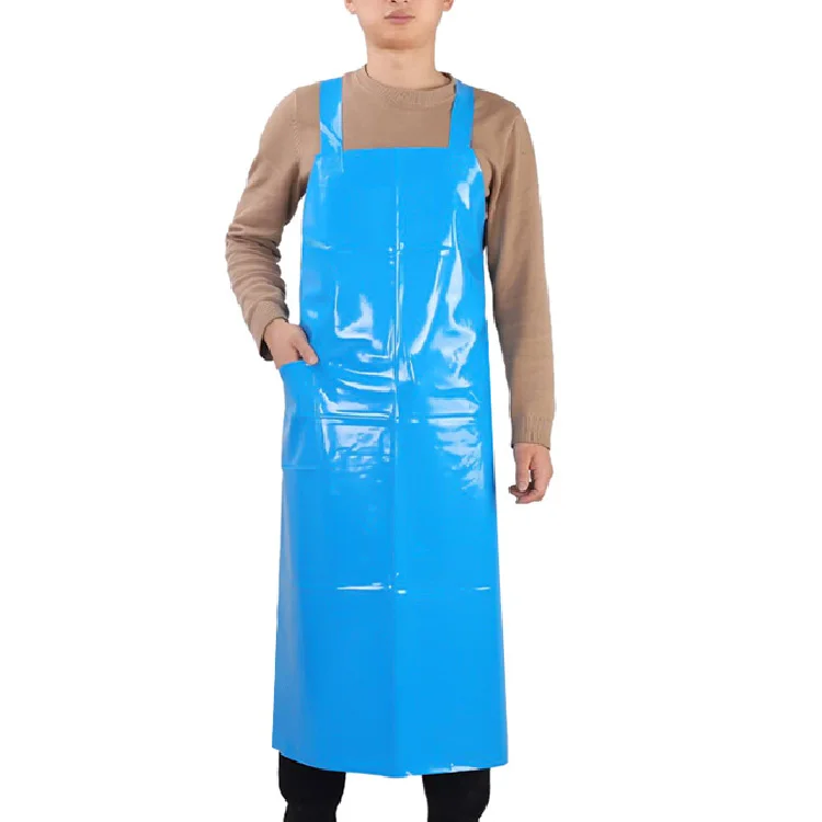 Pvc Slaughter Apron Food Processing Oil Stain Proof Pvc Reusable Apron With Sleeves Fishing