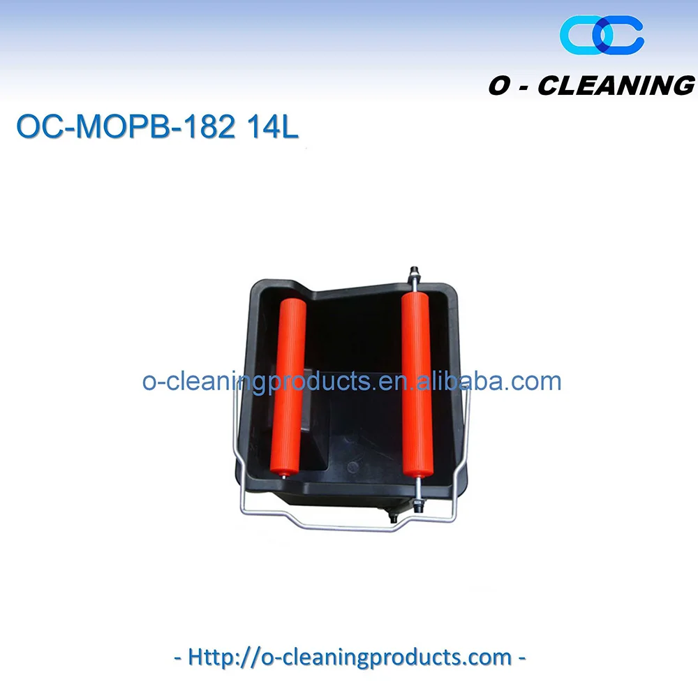 O-Cleaning HeavyDuty Plastic Step-On Roller Marine Mop Bucket With Wringer,Foot Pedal Squeeze Bucket Square Cleaning Wash Bucket
