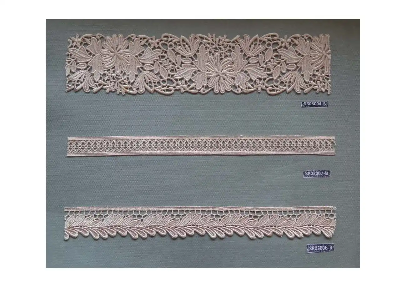 Hot Selling white leaky mesh lace embroidery curtains lace fabric clothing decorative edges factory direct sales accessories