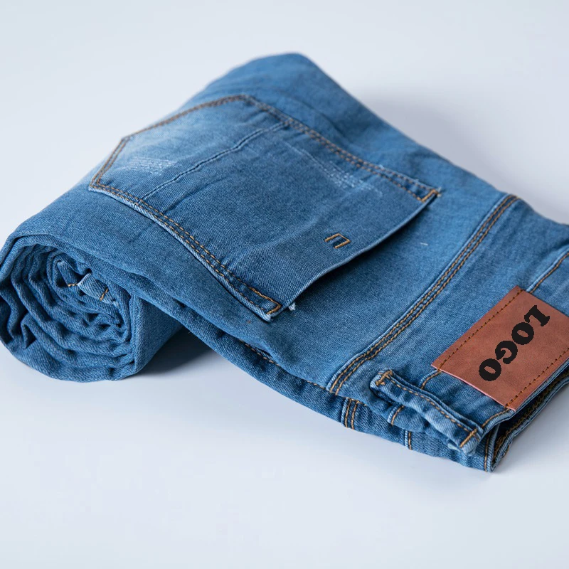 Factory OEM ODM stacked flare jeans Blue Fashion Jean Homme Animal Character Slim Fit Men Jean Pants