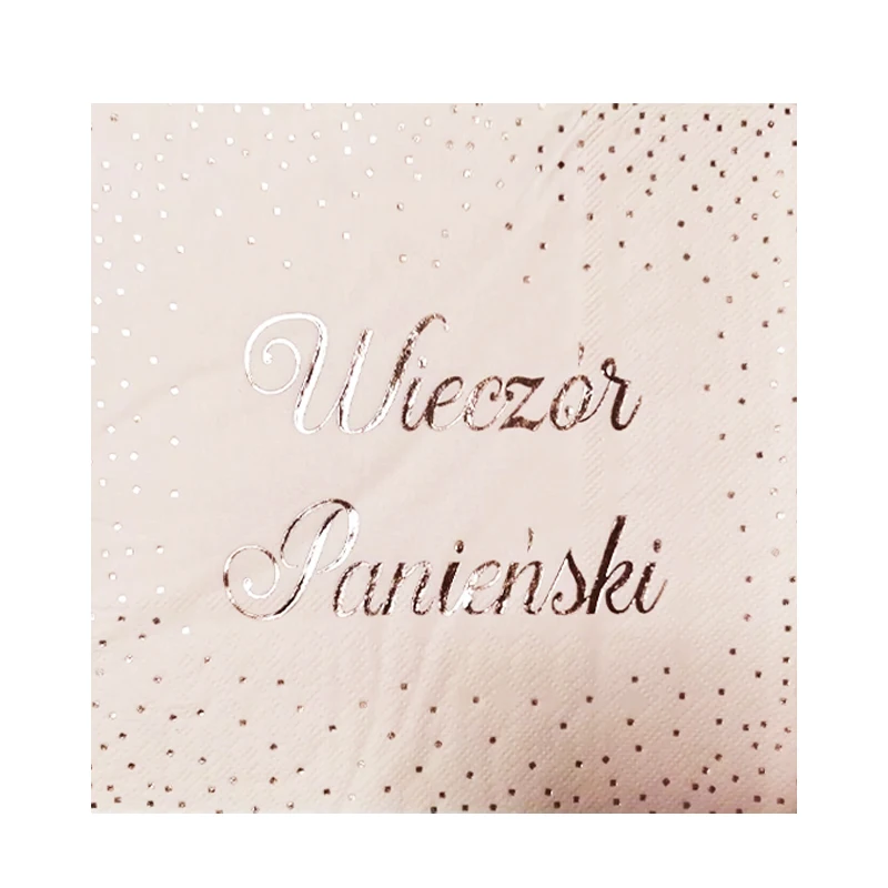 Anyou Pink Gold Foil Disposable Monogrammed Paper Napkins Soft Luxury Hand Tissues for Birthday Western Dining Room Party Supply