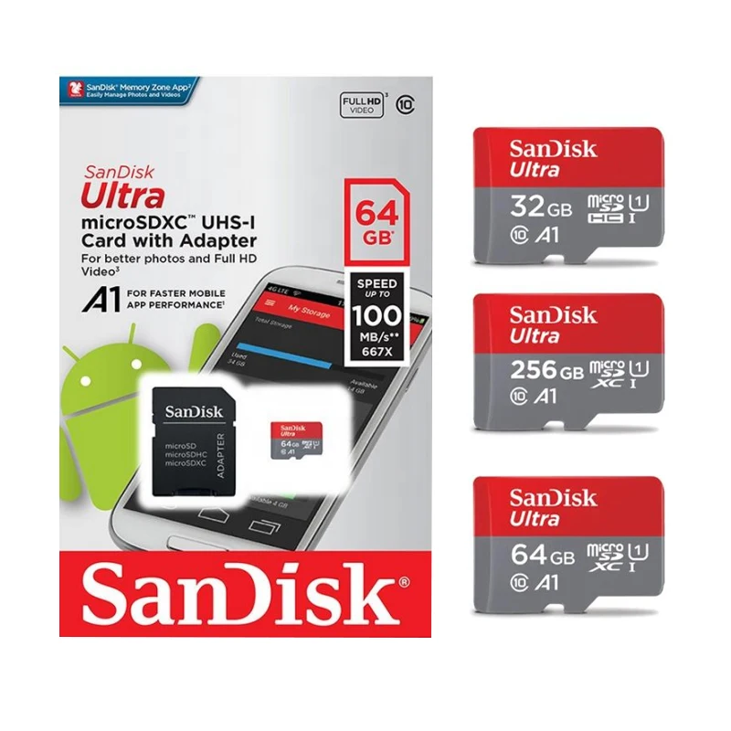 Original Extreme Pro 170mb/s Memory Card 32gb 64gb 128gb 256gb For Mi*cro Sd Card A2 C10 U3 V30 Sdxc Uhs-i Tf Card For san disk