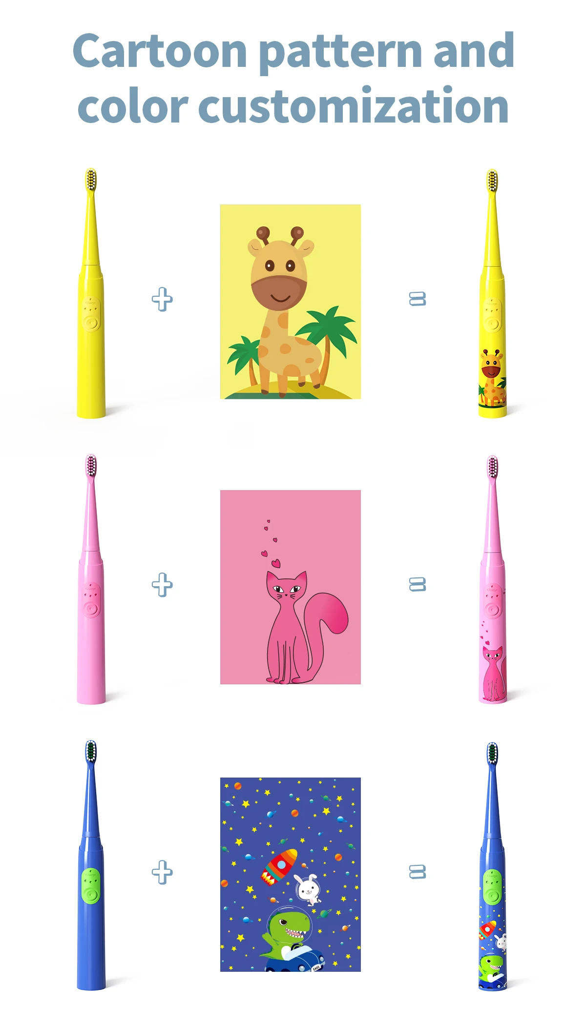 Kids Sonic Electric Toothbrush Children Ultrasonic for Baby