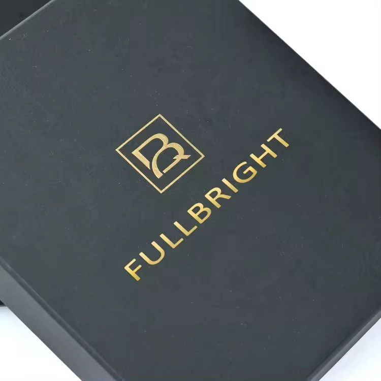 Luxury Black Rigid Gift Box Cardboard Foil Lid Towel Necktie Tie Sets Leather Belt Box Packaging for Belt